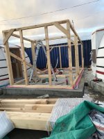 progress on framing with temporary braces.jpeg