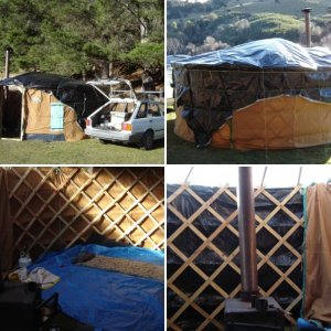 My first yurt, 16ft, rough.