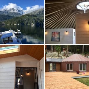 Our big brown ocean front yurt on the Indian Arm