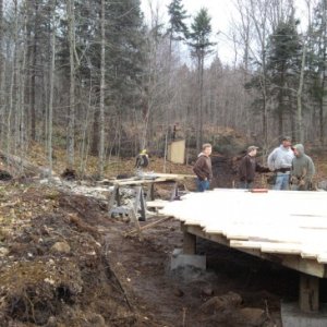 Yurt deck construction.