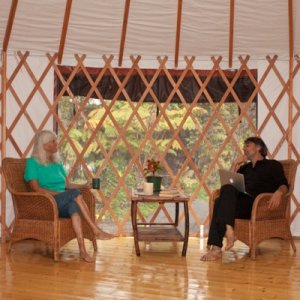 Yurts of Hawaii office, roll up wall