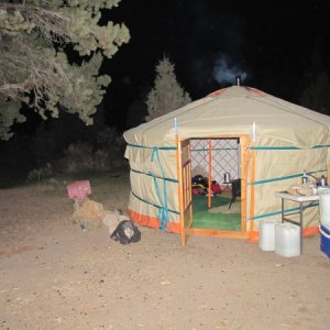 Ger at Glass Buttes night time