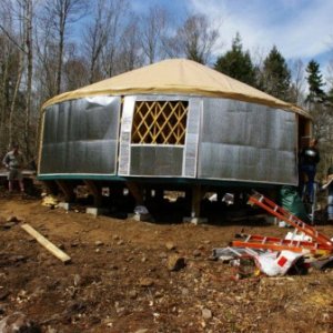 Yurt side insulation.