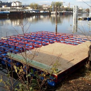 Decking added over the steel frame.