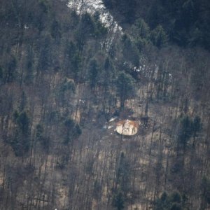 Aerial shots of the yurt.