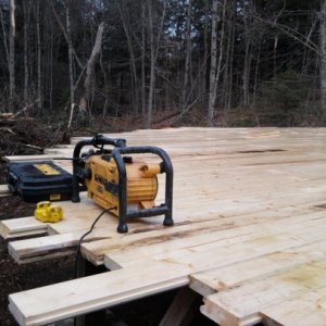 Yurt deck construction.