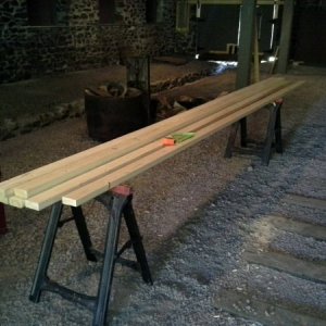 I started with 16 foot 2x4s.  They were clear of knots, the 8 footers were not.