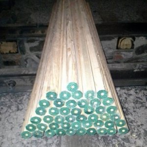 I made a jig to drill the ends of my roof poles and cut 46 metal pins to fit.