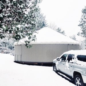 4-5 inches of snow and the yurt is still cozy and warm