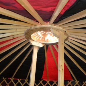 The 'smoke ring' was cut patterns of four griffins chasing each other around the circle.
