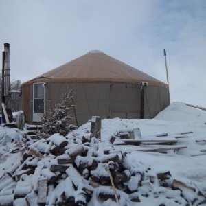 my first winter in my yurt,heating with wood, a lot of wood. I've had some brutal cold nights here on the farm,-30 not including wind chill. At one po