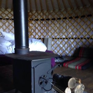 We have a basic wood burner in the Yurt.