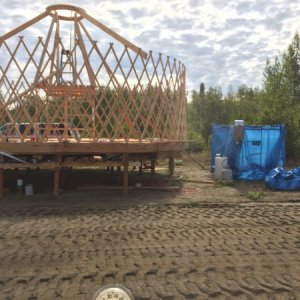 The lattice is in place and poles are ready

Notice the Alaskan Summer Temperature!!