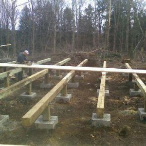 Yurt deck construction.
