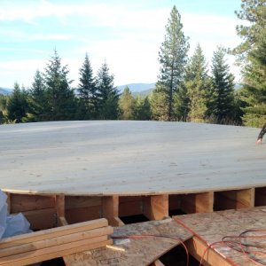 Media 'finished the flooring!' in album '24' yurt'