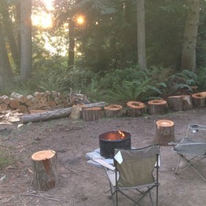 Fire pit outside the yurt!