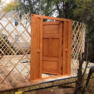 Lattice and door are up.