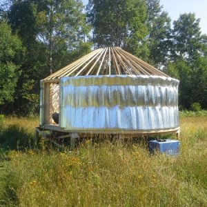 Media 'Single layer foiled insulation.' in album 'My 16' Home Scratch Build Yurt'