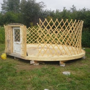 Media 'Walls go up.' in album 'My 16' Home Scratch Build Yurt'