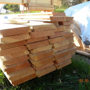 Stack of shiplaped 2x8's.