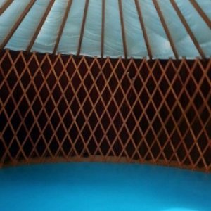 Inside of the yurt