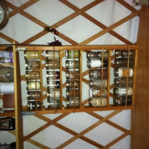 Built-in shelving.