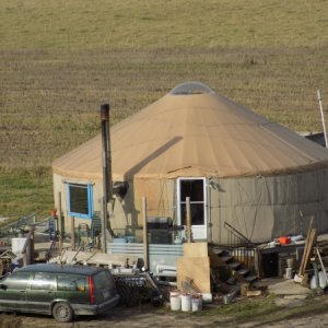 Taken from the barn roof. One consequence of doing things on the cheap, means you end up with alot of stuff waiting to be used. If someone asks if you