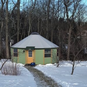 This 18-Wall Yurt Cabin serves as a massage studio in New Hampshire. What business would you put in a Yurt Cabin?