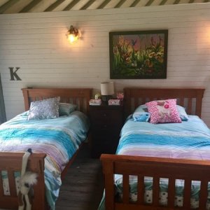 Bedroom for two with 5x3 closet plus wardrobe.