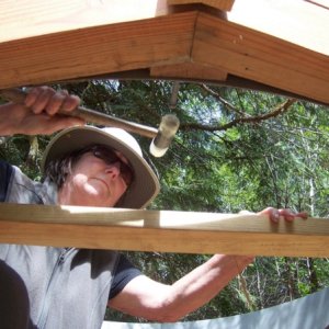 This is me installing a rafter.