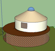 3d yurt plan w living space/storage below