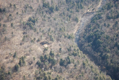 Aerial shots of the yurt.