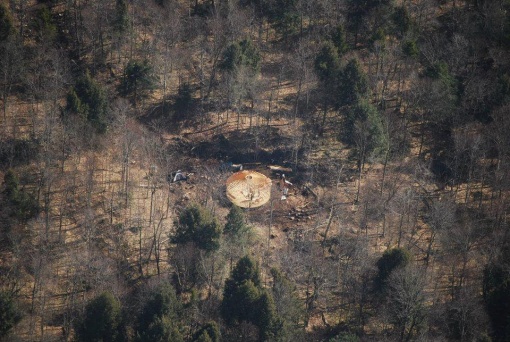 Aerial shots of the yurt.