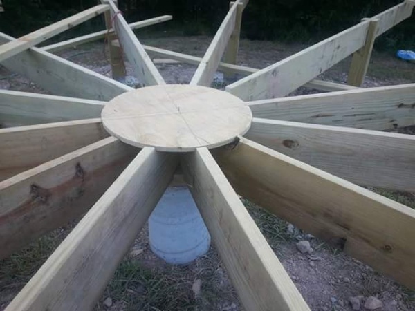 Art under the yurt. Just in case we might want to crawl under and rafter gaze some day.