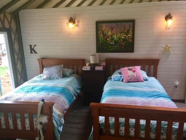 Bedroom for two with 5x3 closet plus wardrobe.