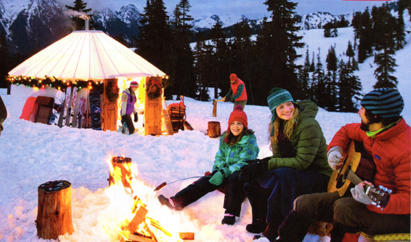 Cover photo of REI's winter brochure