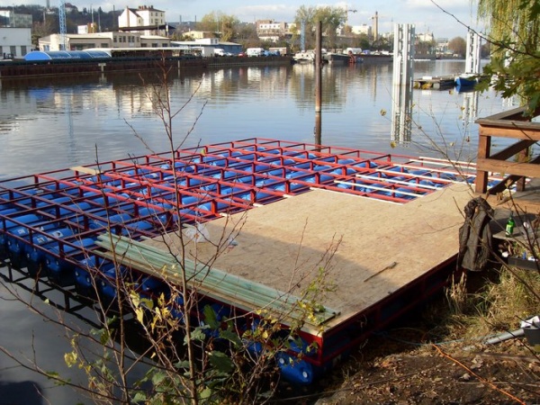 Decking added over the steel frame.