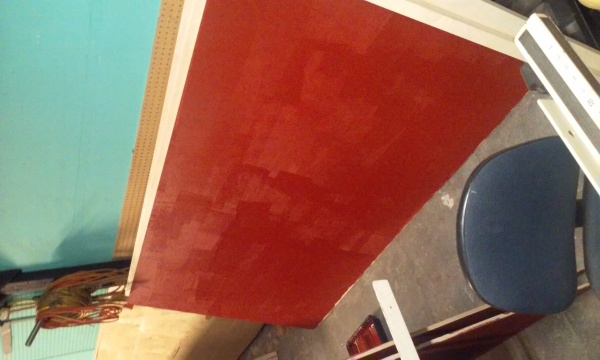 Everything starts in 4'x8' sheets of wood and gets table sawed and jigged into yurt parts.
