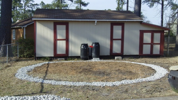 Foundation is laid using marl rock...
