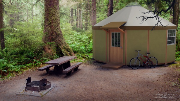 Freedom Yurt Cabins northwestern forest color package