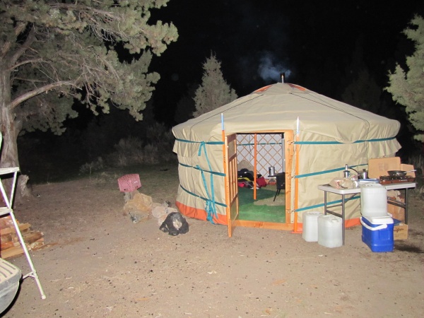 Ger at Glass Buttes night time