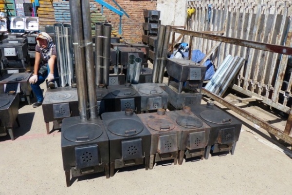 In the "black market" in UB, stoves and pipe section.