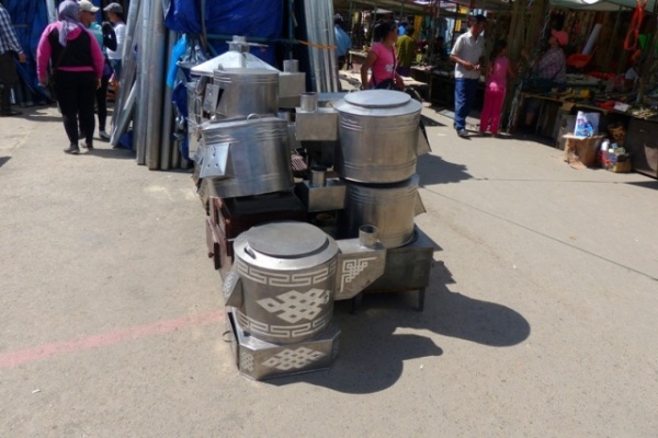 In the "black market" in UB, stoves and pipe section.