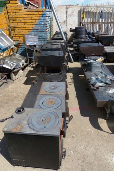 In the "black market" in UB, stoves and pipe section.