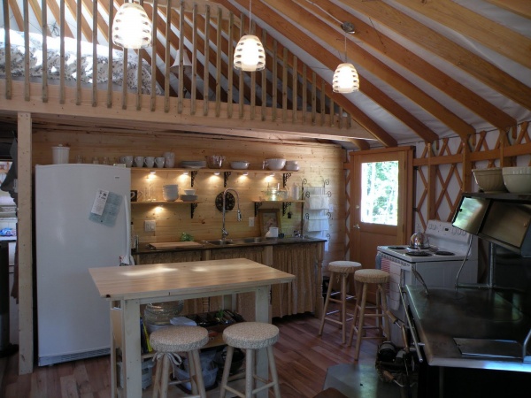 Kitchen with loft above