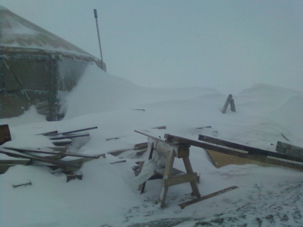 later that day had to get dug out, I couldn't open my door