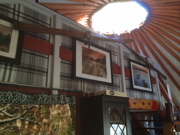 Looking up from sitting area