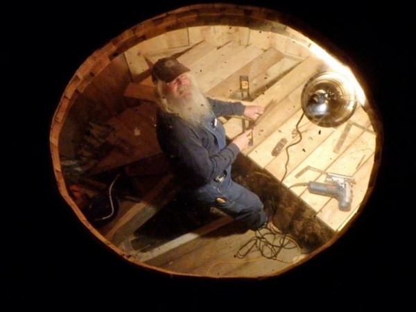 night platform construction ...through the skylight....