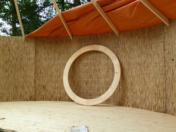 reed panel yurt inside