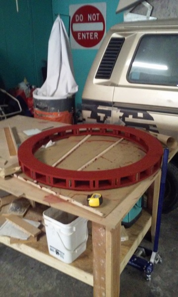 Roof Ring finished and stained.